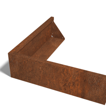 Paroi de soutènement en acier corten angle extérieur 100 x 100 cm (hauteur 30 cm)