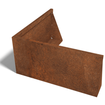 Paroi de soutènement en acier corten angle extérieur 100 x 100 cm (hauteur 50 cm)