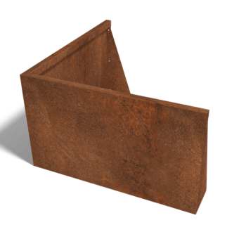 Mur de soutènement d'angle extérieur en acier Corten 100 x 100 cm (hauteur 60 cm)