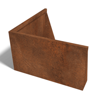 Paroi de soutènement en acier corten angle extérieur 100 x 100 cm (hauteur 60 cm)