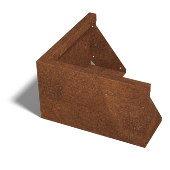 Paroi de soutènement en acier corten angle extérieur 50 x 50 cm (hauteur 30 cm)