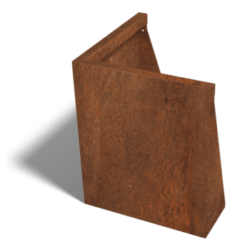 Mur de soutènement en acier corten angle extérieur 50 x 50 cm (hauteur 60 cm)