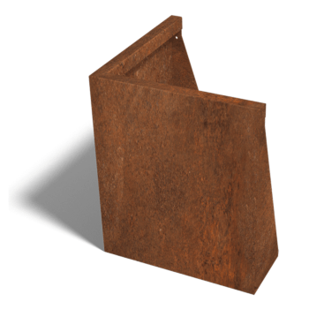 Paroi de soutènement en acier corten angle extérieur 50 x 50 cm (hauteur 60 cm)