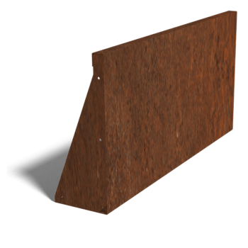 Paroi de soutènement en acier corten droite 100 cm (hauteur 50 cm)