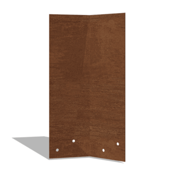 Plaque d'accouplement en acier corten 45º haut 34 - 37,5 cm