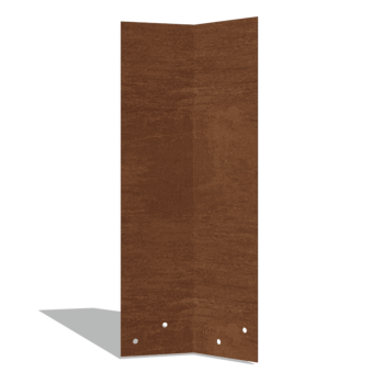 Plaque d'accouplement en acier corten 45º haut XL 45 cm