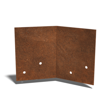 Plaque d'accouplement en acier corten 45º basse 12 - 15 cm