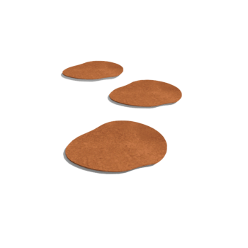 Dalle de cheminement en acier corten organiques 30 x 30 cm
