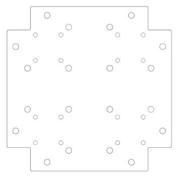 Plaque inférieure en acier galvanisé 30 x 30 cm