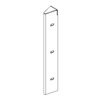 Pièce d'angle en acier peint par poudrage 30° 30 cm