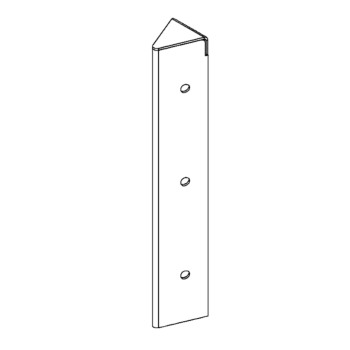 Pièce d'angle en acier corten 45° 30 cm