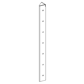 Pièce d'angle en acier peint par poudrage 45° 70 cm