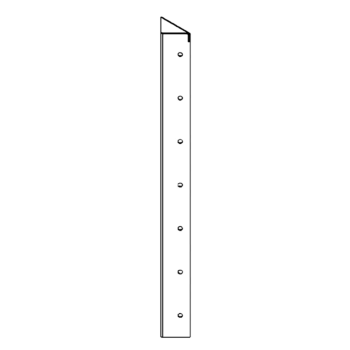 Pièce d'angle en acier peint par poudrage 90° 70 cm