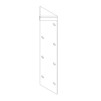 Pièce d'angle en acier corten 180° 40 cm