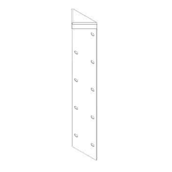 Pièce d'angle en acier peint par poudrage 180° 50 cm