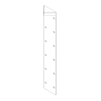 Pièce d'angle en acier peint par poudrage 180° 60 cm