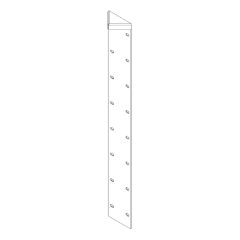 Pièce d'angle en acier peint par poudrage 180° 80 cm