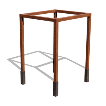 Pergola carré en acier corten 224 x 200 cm