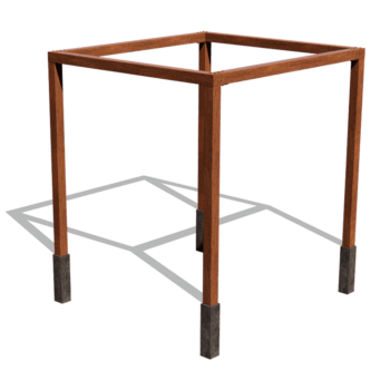 Pergola carré en acier corten 274 x 250 cm