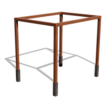 Pergola carré en acier corten 324 x 250 cm