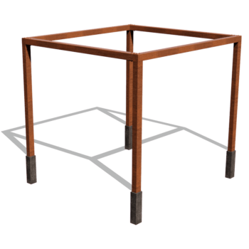 Pergola carré en acier corten 324 x 300 cm