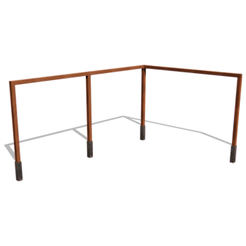pergola de coin en acier corten 600 x 412 cm