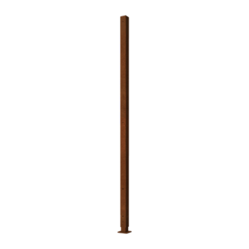 Poteau d'angle en acier corten avec base plate 190 x 6 x 3 cm