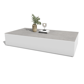 Table basse en aluminium Vittoria 160 x 80 x 30 cm