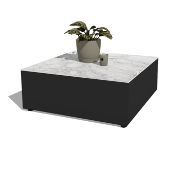 Table basse en aluminium Vittoria 80 x 80 x 30 cm