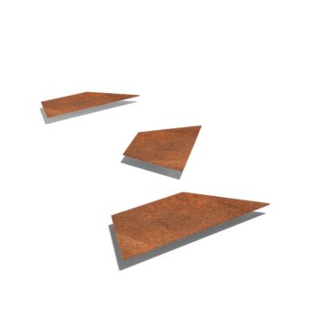 Dalle de cheminement en acier Corten Hexagone HH 50