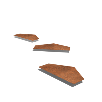 Dalle de cheminement en acier Corten Hexagone HV 50