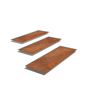 Dalle de cheminement en acier Corten Rectangle 75 x 25 cm