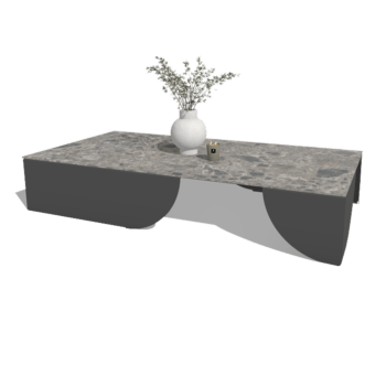 Table basse en aluminium Savouto 160 x 80 x 30 cm