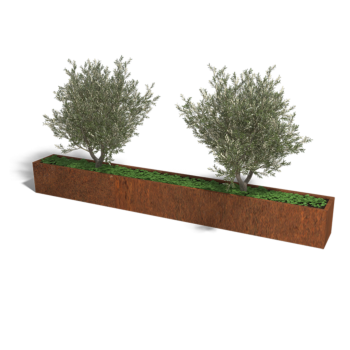 Bac à plantes en acier corten Texas xxl 360 x 40 cm