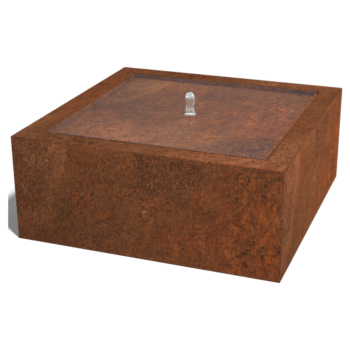Table d'eau en acier corten 100 x 100 x 40 cm