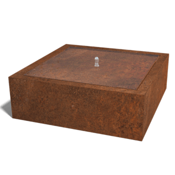 Table d’eau en acier corten 120 x 120 x 40 cm