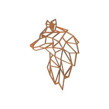 Décoration murale en acier corten Wolf 2.0