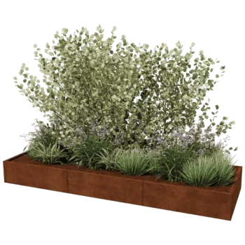 Jardinière en acier Corten XXL - Rectangle - 300 x 100 cm