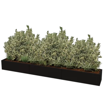 Jardinière XXL en acier - Rectangle - 300 x 40 x 40 cm - Autre couleur RAL - Sanc plaque de fond