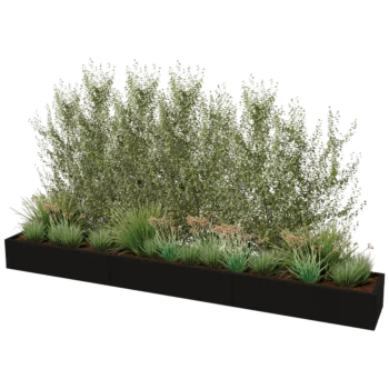 Jardinière XXL en acier - Rectangle - 360 x 50 x 40 cm - Autre couleur RAL - Sanc plaque de fond