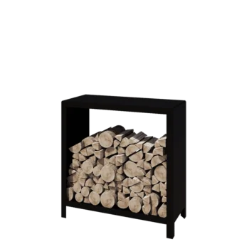 Range-bûches en acier - Indiana - 100 x 40 x 100 cm - RAL9005 mat (noir)