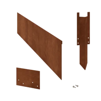 Bordures de jardin en acier Corten - Écrasé - Hauteur 23 cm - Kit complet 24 mètre
