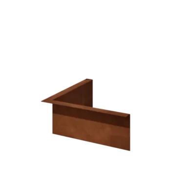 Bordures de jardin en acier Corten - Corpulent - Angle intérieur - Hauteur 12 cm