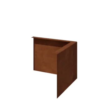 Bordures de jardin en acier Corten - Corpulent - Angle extérieur - Hauteur 22 cm