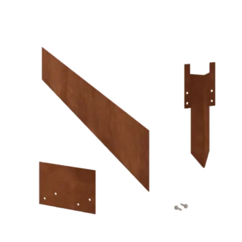 Bordures de jardin en acier Corten - Droit - Hauteur 15 cm - Kit complet 24 mètre