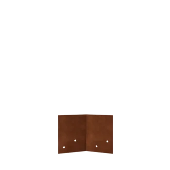 Plaque de jonction en acier Corten - 45° - Hauteur bordures de jardin 12 / 15 cm