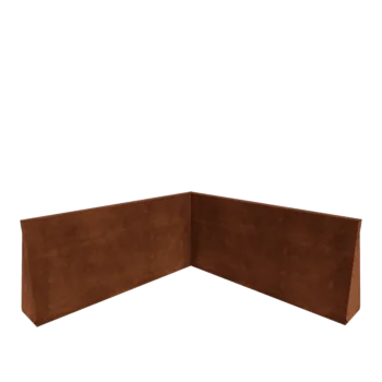 Mur de soutènement en acier Corten - Angle intérieur - 100 x 100 x 50 cm