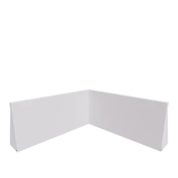 Mur de soutènement en acier - Angle intérieur - 100 x 100 x 50 cm - RAL9010 mat (blanc)