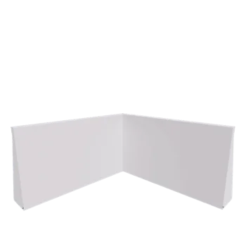 Mur de soutènement en acier - Angle intérieur - 100 x 100 x 60 cm - RAL9010 mat (blanc)