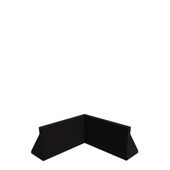 Mur de soutènement en acier - Angle intérieur - 50 x 50 x 30 cm - RAL9005 mat (noir)
